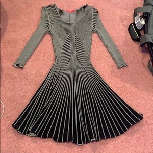 Catherine black and grey stretchy midi dress